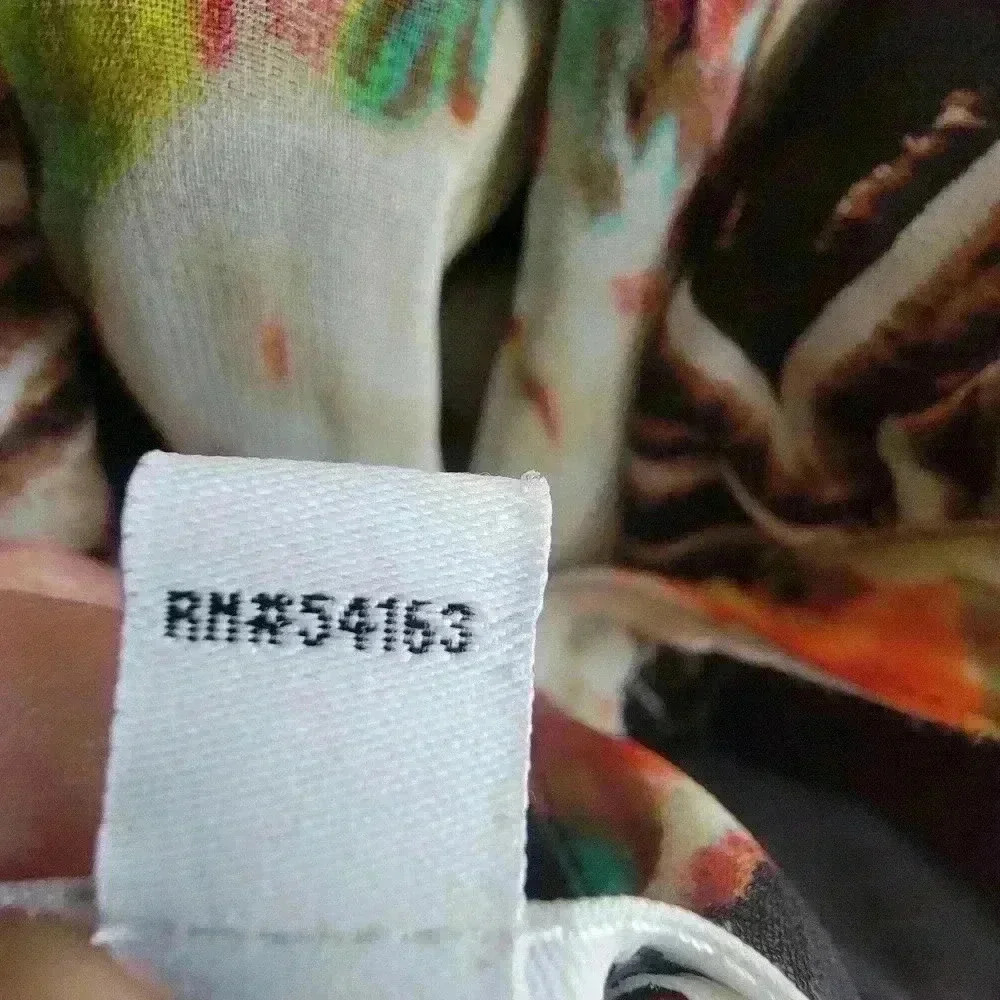 Calvin Klein Multicolor Printed Long Sleeve Top Blouse Womens Size Large - Picture 11 of 11